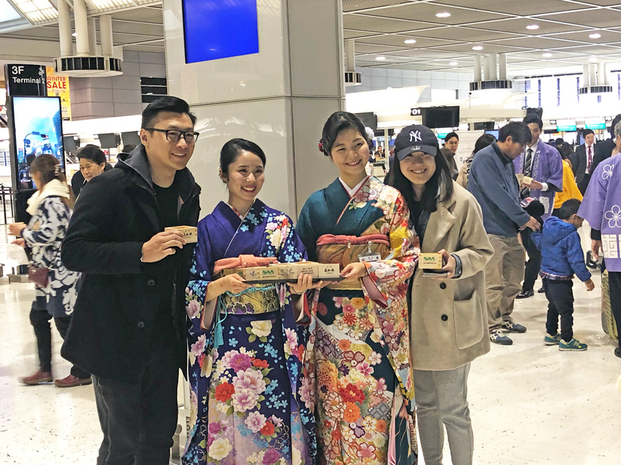 成田国際空港　新年1/1晴れ着での窓口サービスに今年度も協力いたしました